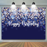 Blau Funkeln Bokeh Glücklich Geburtstag Hintergrund Für Party